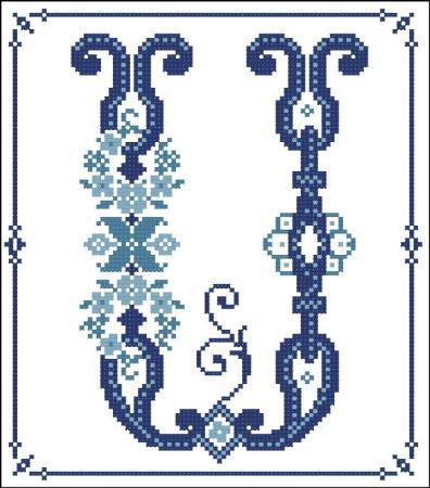 (image for) Decorative Blue Alphabet U